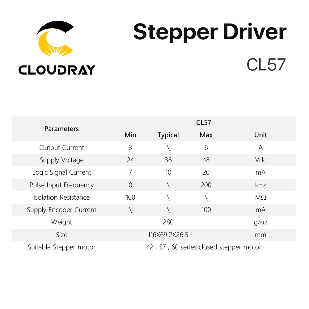 Leadshine CL57 Nema 23 Digital Closed Loop Stepper Motor Driver Stepper Driver for 3D Printer Cutting Machine