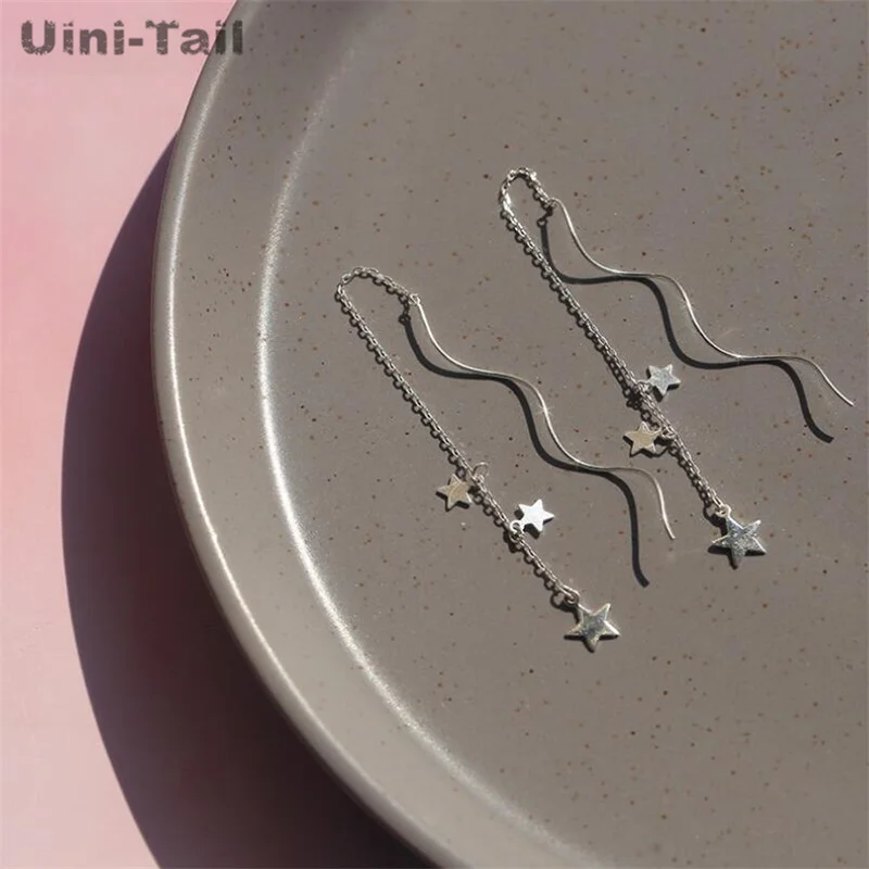 Серьги-кисточки Uini-Tail из тибетского серебра 925 пробы со звездами