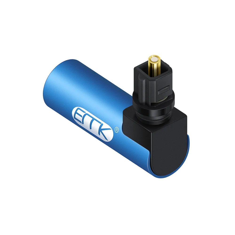 EMK-90 도 광학 오디오 케이블 어댑터, 직각 디지털 SPDIF 토스링크 광학 커넥터, 사운드박스용 360 회전 스위블