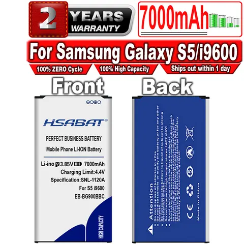 Batteria 7000mAh per Samsung Galaxy S5 EB-BG900BBC SV i9600 i9602 i9605 G900F G900T G9008V G9009D G9009W G9006W G900