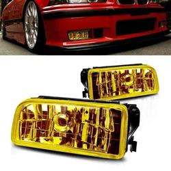 For 1992-1998 BMW 3 Series E36 M3 Chrome Fog Lights Replacing Lamps Yellow Lens