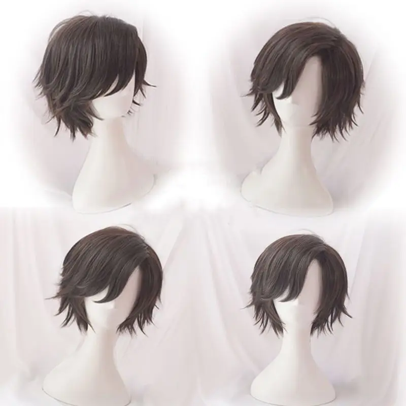 Mystic Messenger Cosplay Wigs Jumin Han Wig Short Dark Brown Heat Resistant Synthetic Hair Cosplay Wig + Wig Cap