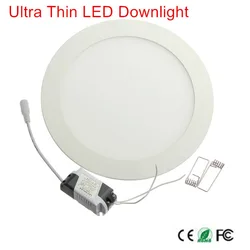 LED Panel Light Ultra Thin Ceiling Recessed Downlight 3w 4w 6w 9w 12w 15w 25w Round LED Spot Light AC85-265V