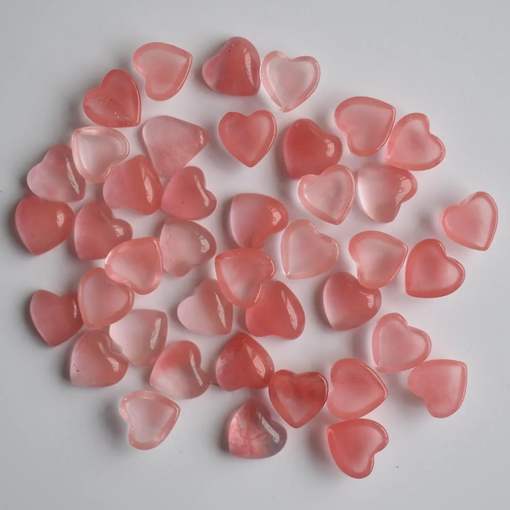 2020 neue hochwertige sortierte Naturstein-Herzform-Cabochons für die Schmuckherstellung, 10 mm, Großhandel, 50 Stück/Lot, kostenlos. – Detail 7