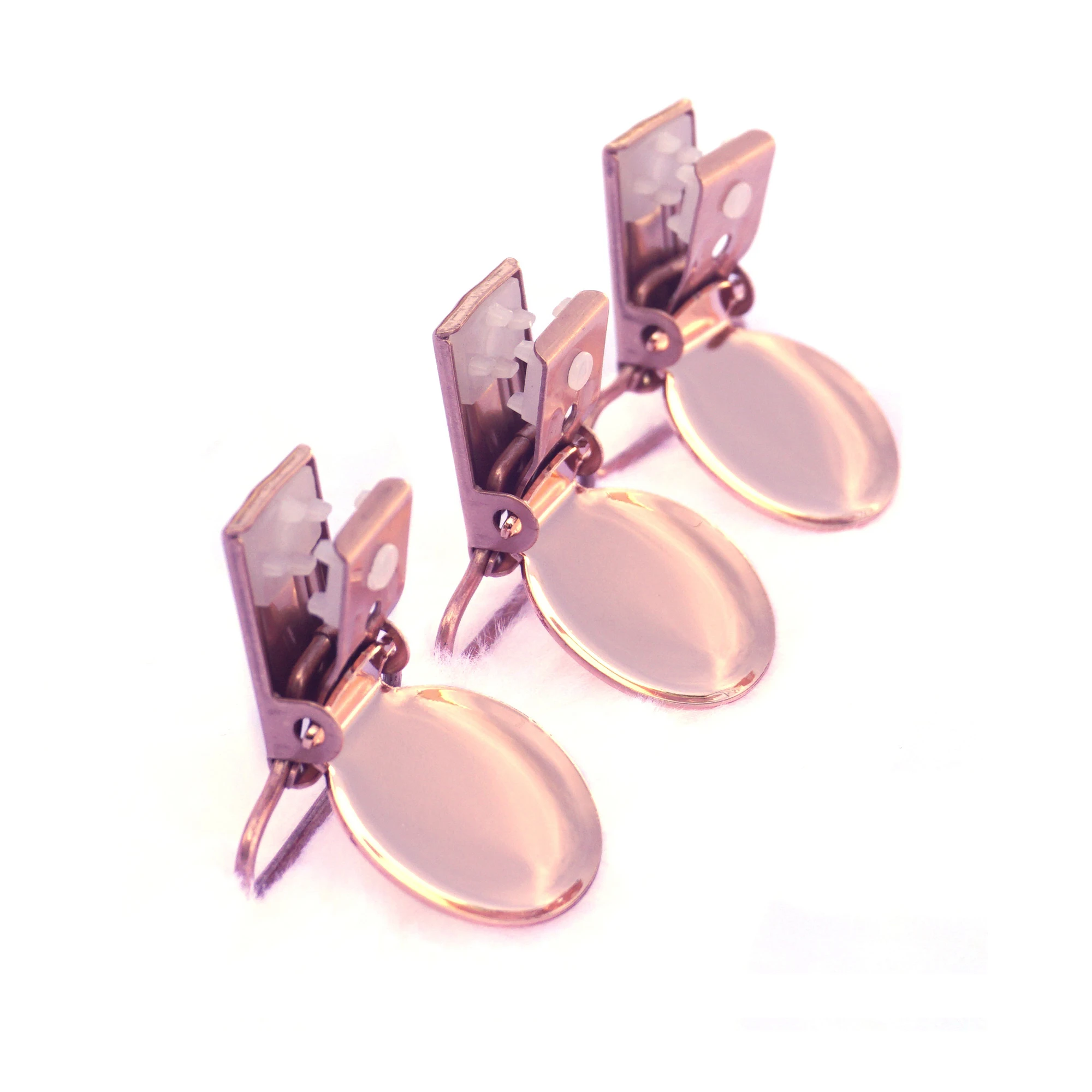 10Pcs Rose Gold Runde Form Schnuller Hosenträger Clips Baby Schnuller Halter Infant Dummy Clip Mit Kunststoff Einsatz für 25mm Band – Detail 6