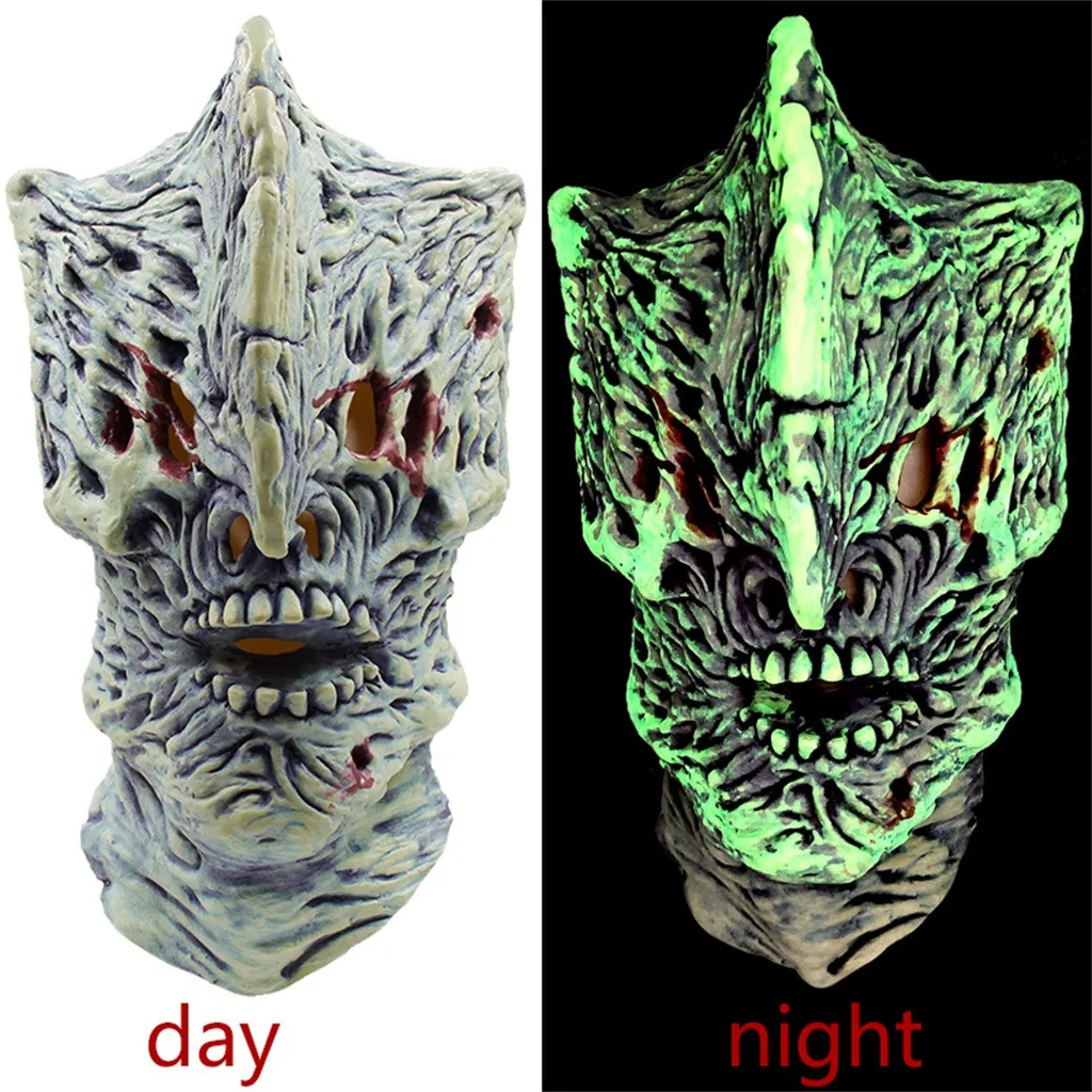 Halloween Mask Adult Scary Monster Luminous Mask Carnival Party Full Face Mask Mardi Gras Masc Oíche Shamhna Маска хэллоуина #D