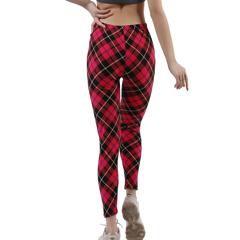 CUHAKCI Grid Print Lose Heiße Dame Lange Hosen Aktivitäten Sexy Hohe Taille Sport Leggings Frauen Hosen Gym Kleidung