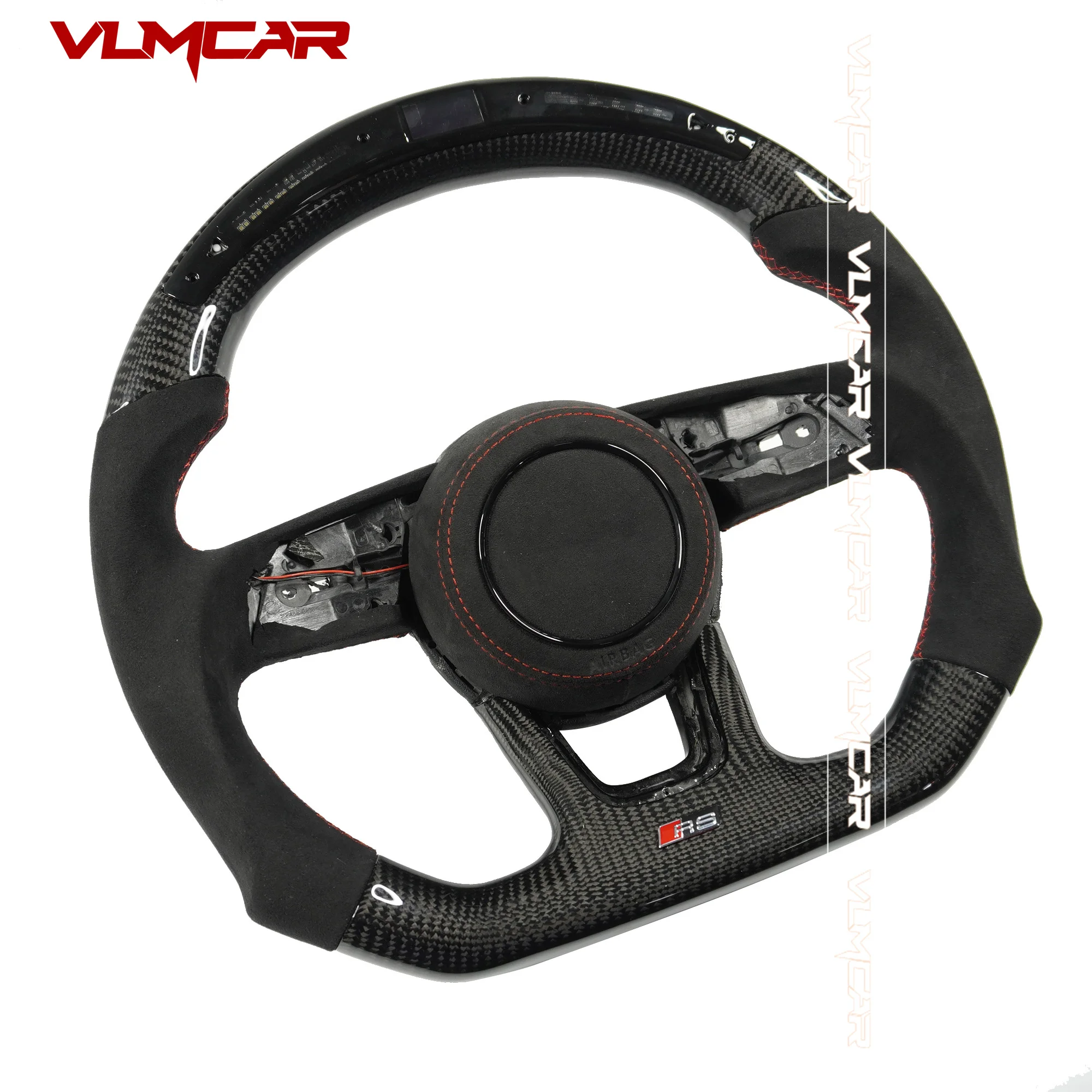 Custom Alcantar Led Carbon Fiber Steering Wheel For Audi 2017-2020 A3 A4 A5