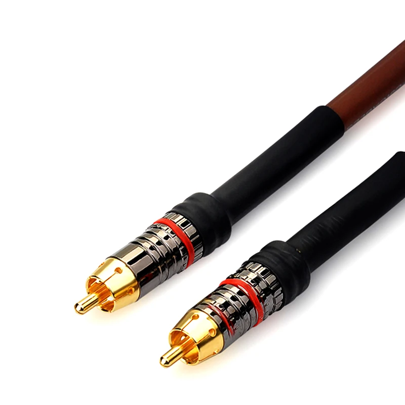 2pcs Coaxial audio cable 75-5 RCA lotus line subwoofer digital signal spdif output coaxial audiophile connection power amplifier