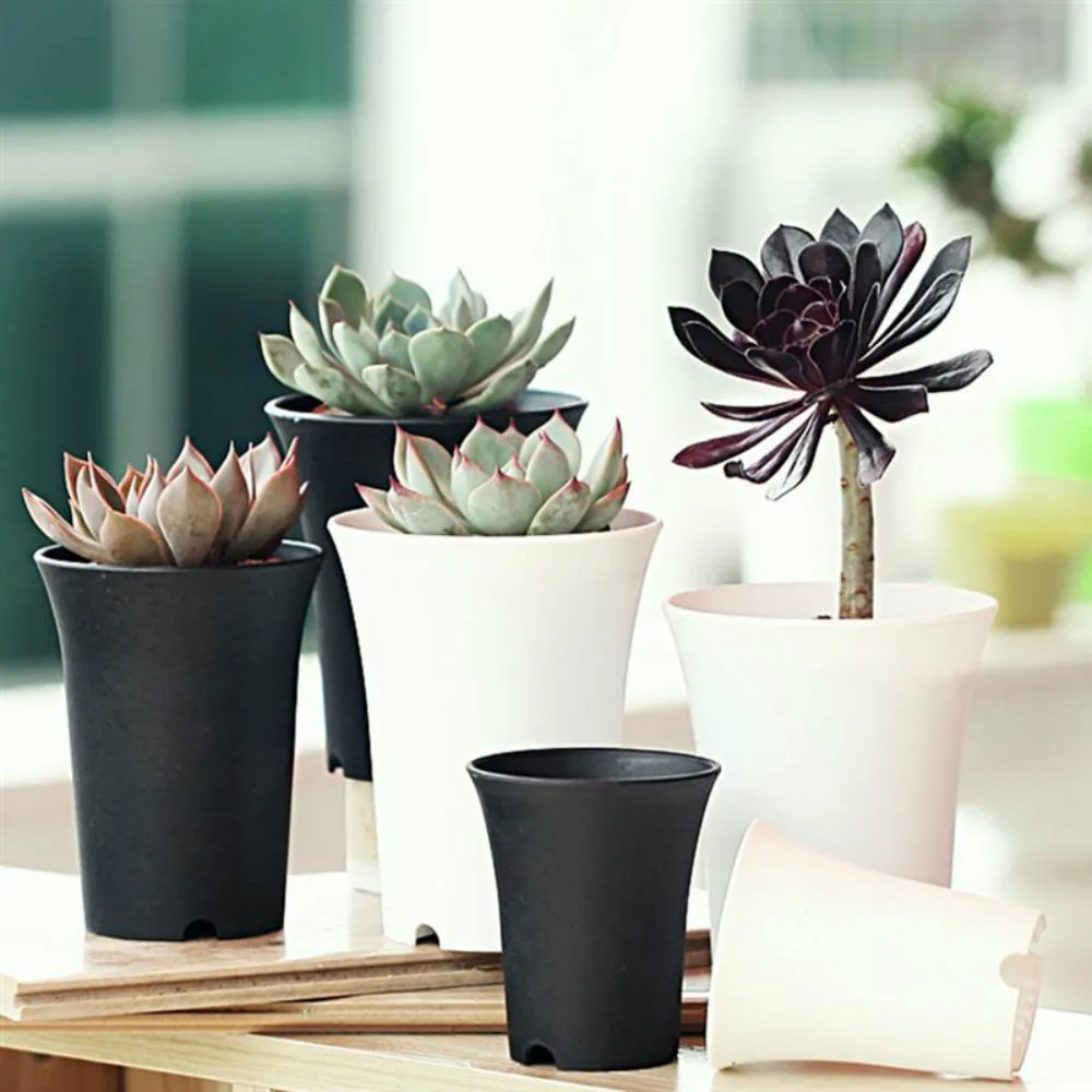 10pcs/set Succulents Flower Pot Plant Pot Planter Plastic Pots Round For Home Office Or Garden Decoration