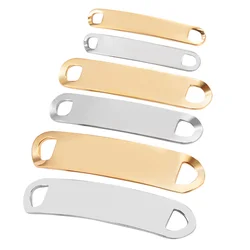 10Pcs/Lot Stainless Steel Rectangle Gold/Silver Tone Connector Charms for DIY Bracelets Bangle Necklaces Jewelry Making