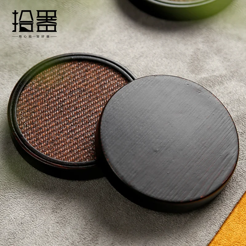 Japanese Burnt Tongmu Coaster Rattan Tea Cup Holder Pot Holder Pot Insulation Placemat Kung Fu Tea Set Tea Ceremony Accessories