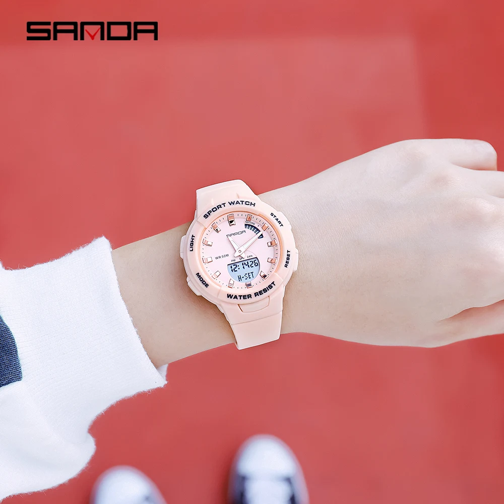 Fashion Sanda Top Brnad New Luxury Women Sport Watch Military Waterproof Multifunctional Led Digital Quartz Relogio Feminino