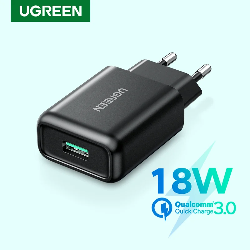 Ugreen USB Quick Charge 3.0 QC 18W USB Charger QC3.0 Fast Wall Charger Mobile Phone Charger for Samsung S24 Huawei Xiaomi iPhone