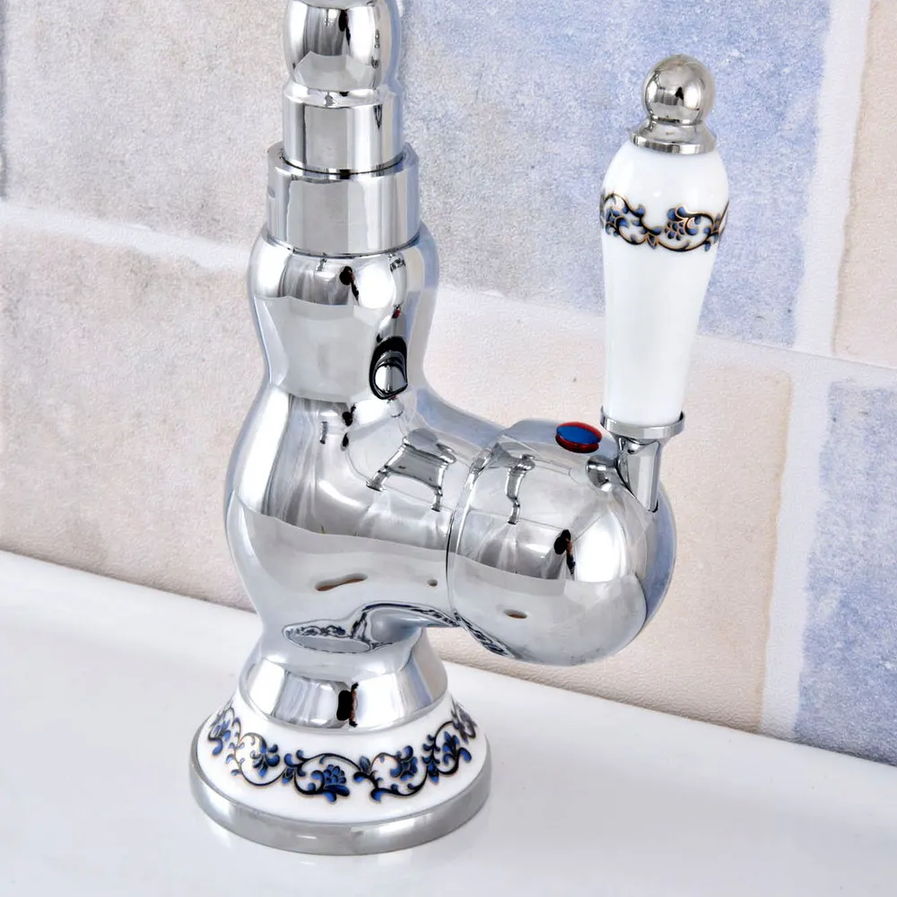 Polished Chrome Basin Sink Faucet Bathroom Basin Mixer Single Handle Mixer Tap Ksf671