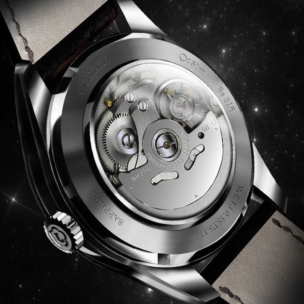 LOBINNI Svizzera orologi automatici da uomo, orologio da uomo di lusso scheletro uomo orologio da polso meccanico orologio impermeabile zaffiro relogio