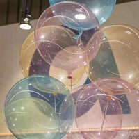 5pcs Colorful Crystal Bubble Balloon 18/24/36inch Round Bobo Transparent Clear Balloons Wedding Decro Helium Inflatable Balls