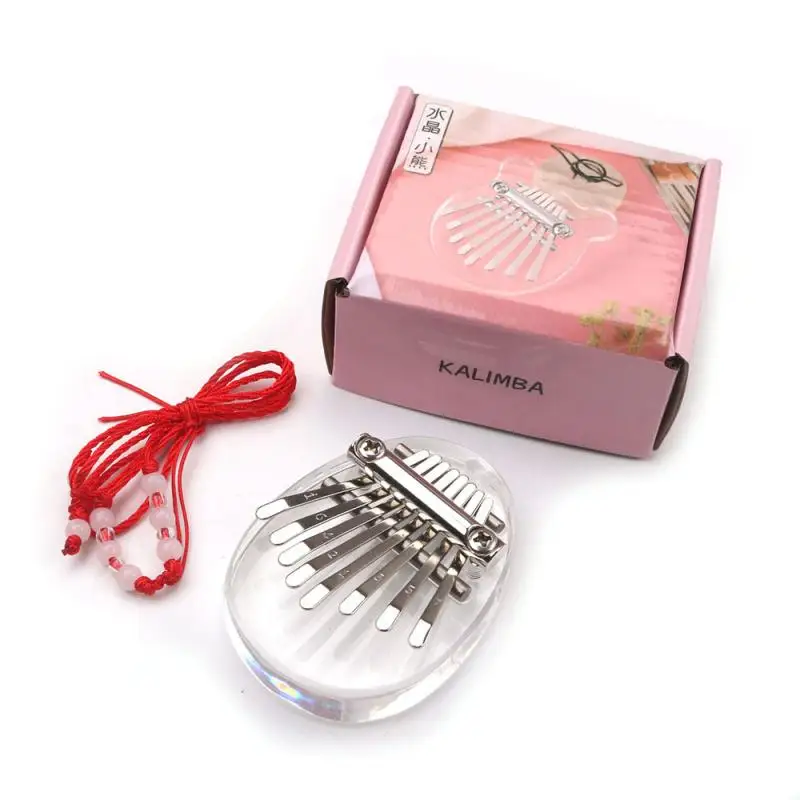 

8 Keys Mini Transparent Kalimba High Quality Exquisite Finger Thumb Piano Marimba Music Good Accessories Hanging Gift