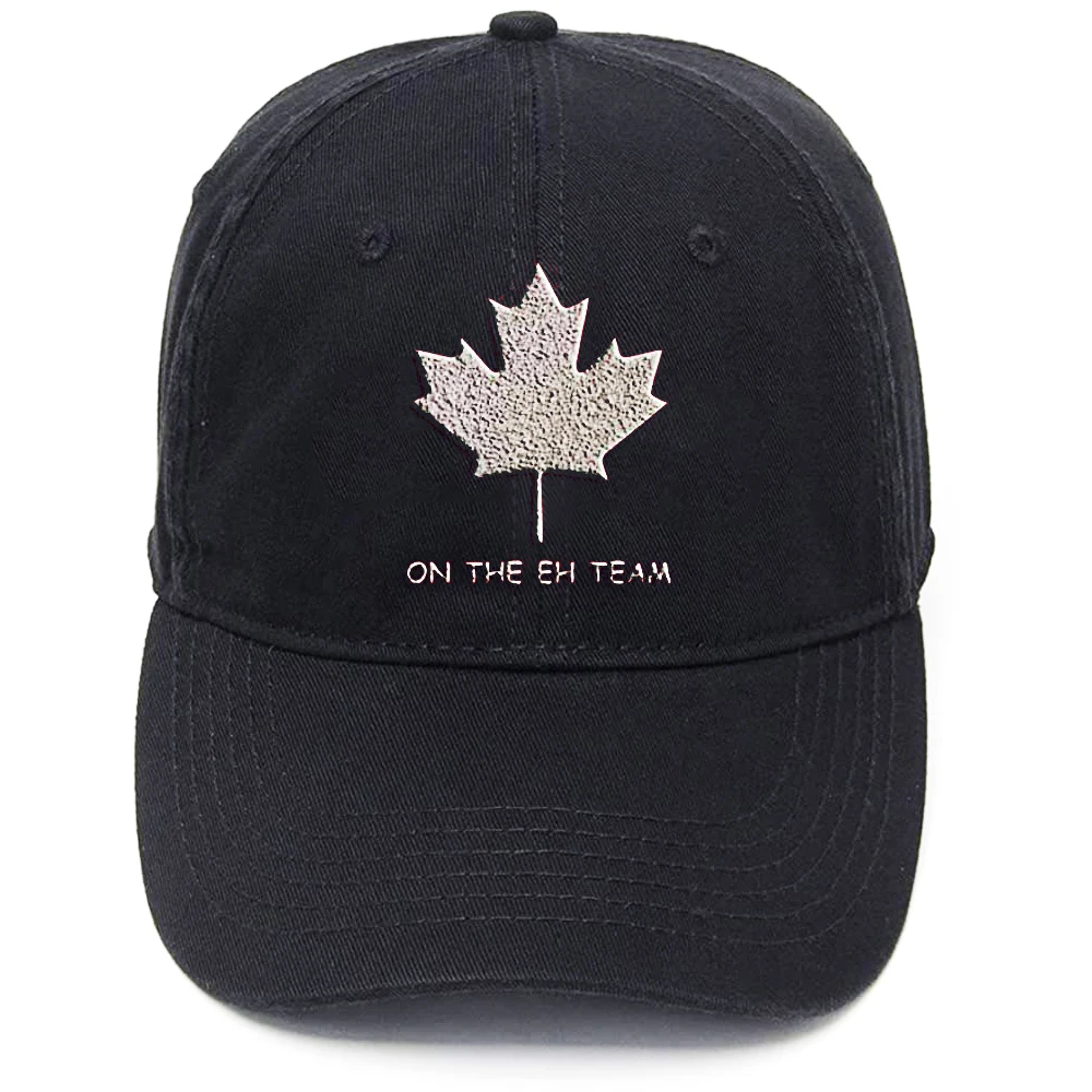 

Lyprerazy Canada On The Eh Team Washed Cotton Adjustable Men Women Unisex Hip Hop Cool Flock Printing Baseball Cap