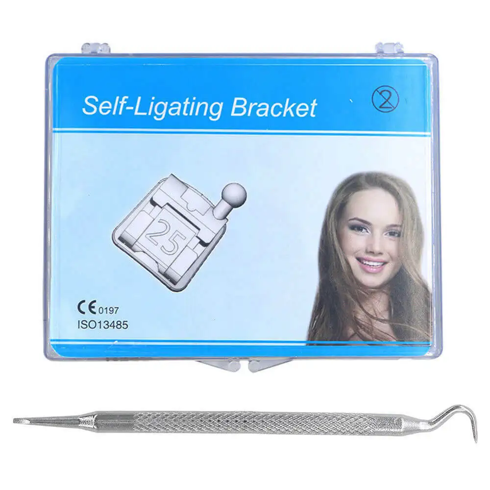 

Dental Orthodontics Brackets Self-ligating Teeth Braces Metal Mini Roth 022 Hook 345 With Tool Dentistry Dentist Materials