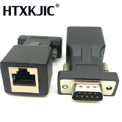 COM Port to LAN Ethernet Port Converter DB9 RS232 Male to RJ45 Female Adapter 1pcs Requires no external power