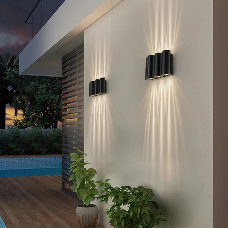 

LED Outdoor Wall Light aluminum Wall Light Modern Waterproof IP54 villa Porch Garden Wall Lamp Led exterior Wall Wall sconces