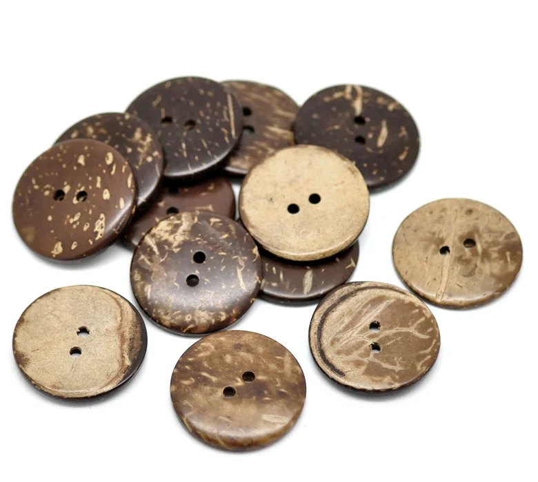 13-50mm Brown Coconut Shell Sewing Buttons 2 Holes Round Button For Clothing Scrapbooking Garment Sewing Accessories DIY Crafts