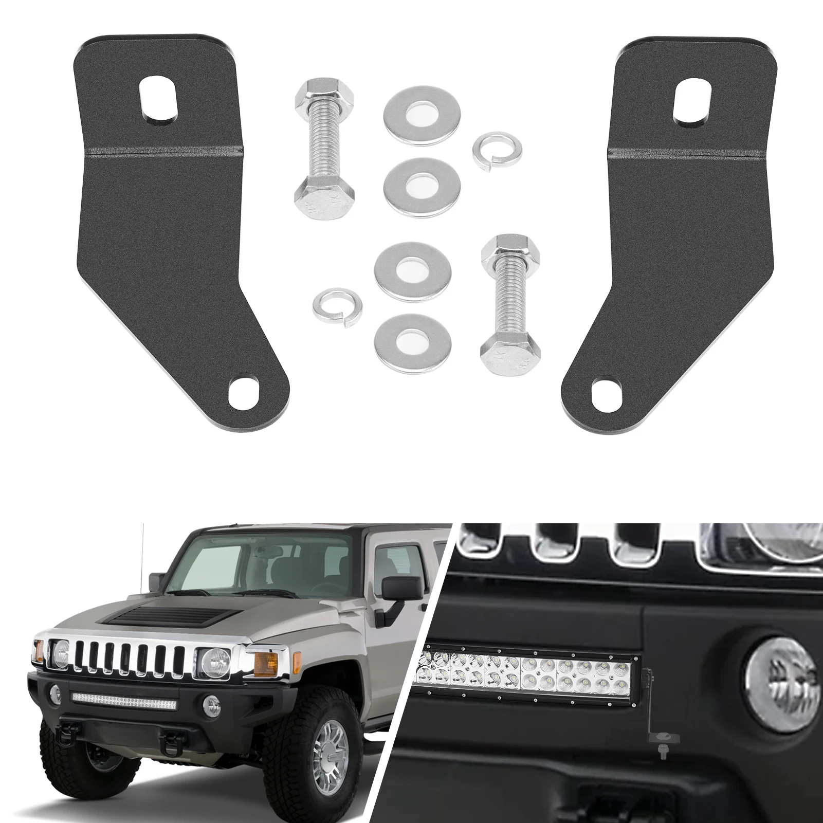 WENSEN Bumper Hidden 30 inches LED Light Bar Mounting Bracket Kit For Hummer H3 2006 2007 2008 2009 2010 Models Car Accessories