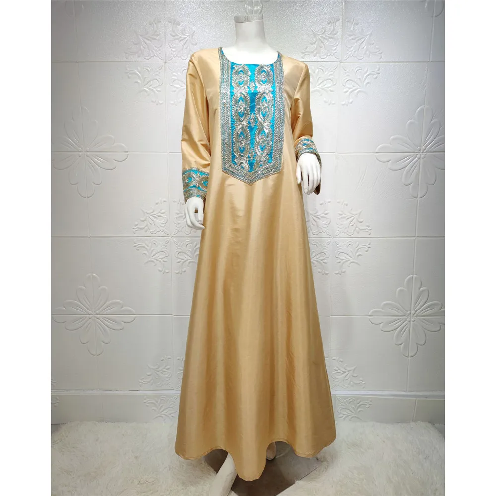 2025 Ramadán Eid Abaya vestido para mujer modesto bordado Jalabiya caftán marroquí Dubai árabe musulmán étnico bata Vestidos vestido