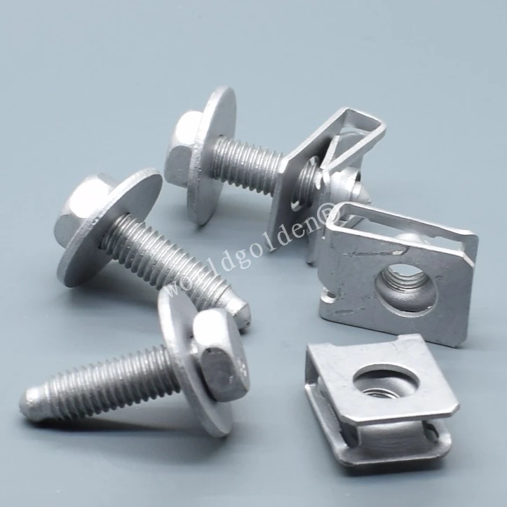 worldgolden 1set auto metal Iron Clip & Screw for Audi, Mercedes-Benz nut + screw