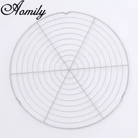 Amoliy 32.4cm Nonstick Cake Cooling Rack Round Cooling Grid Cookies Biscuits Bread Tray Stainless Steel Wire Tray Baking Tools