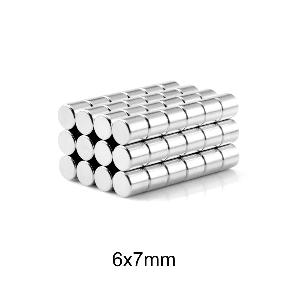 20/100/300/500PCS 6x7 mm Disc Bulk Sheet Neodymium Magnet 6mmx7mm Small Round Powerful Magnets 6x7mm Rare Earth Magnets 6*7 mm