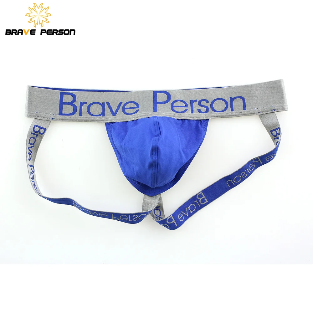 BRAVE PERSON Mens Sexy Thong Cotton Jockstrap Men Underwear Briefs Exposed Buttocks Gay Sexy Underwear for Man