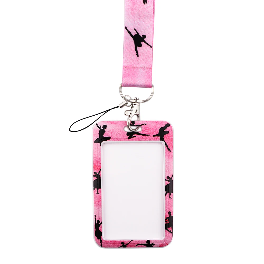 K3030 Ballet Pink Lanyard Student Access Card Holder Employee Name ID Card Cover Work Certificate Identity Badge Business Case