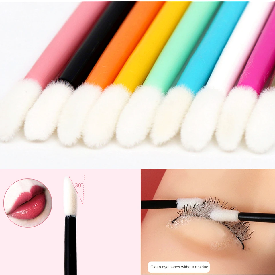 50PCS Disposable Eyelash Brushes Eyebrow Brush Lip Brushes Eyelashes Extension Mascara Wands Makeup Professional Beauty Tools