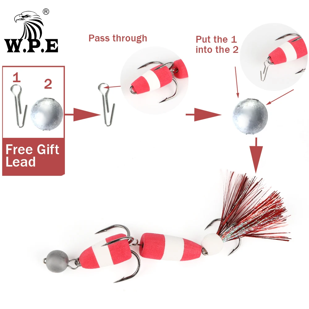 W.P.E Señuelo Lubina Suave Alta Densidad Multicolor Wobblers