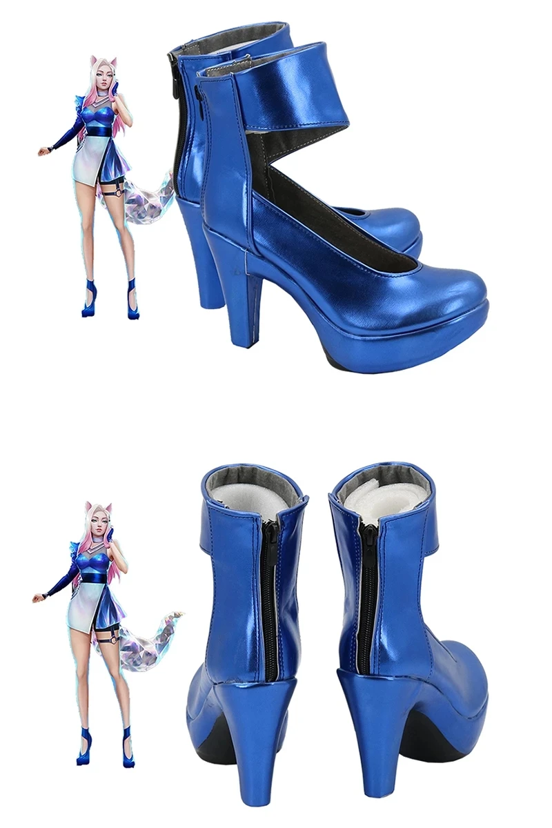 KDA Ahri Cosplay Shoes Boots Sexy KDA All Out Pop Star Cosplay Props Accessories Ears Wig Custom-made High Heel for Girls Women