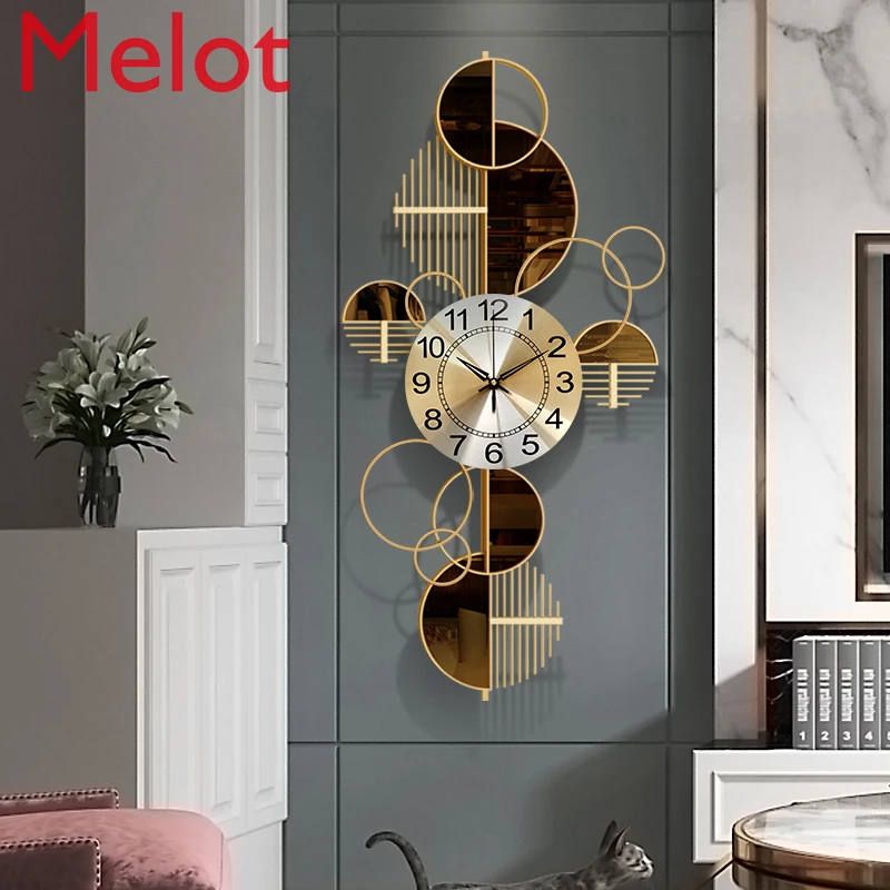 Nordic Light Luxury Living Room Home Decoration Personalized Creative Ironwork Wall Clock Upscale Luxury Wall Clock