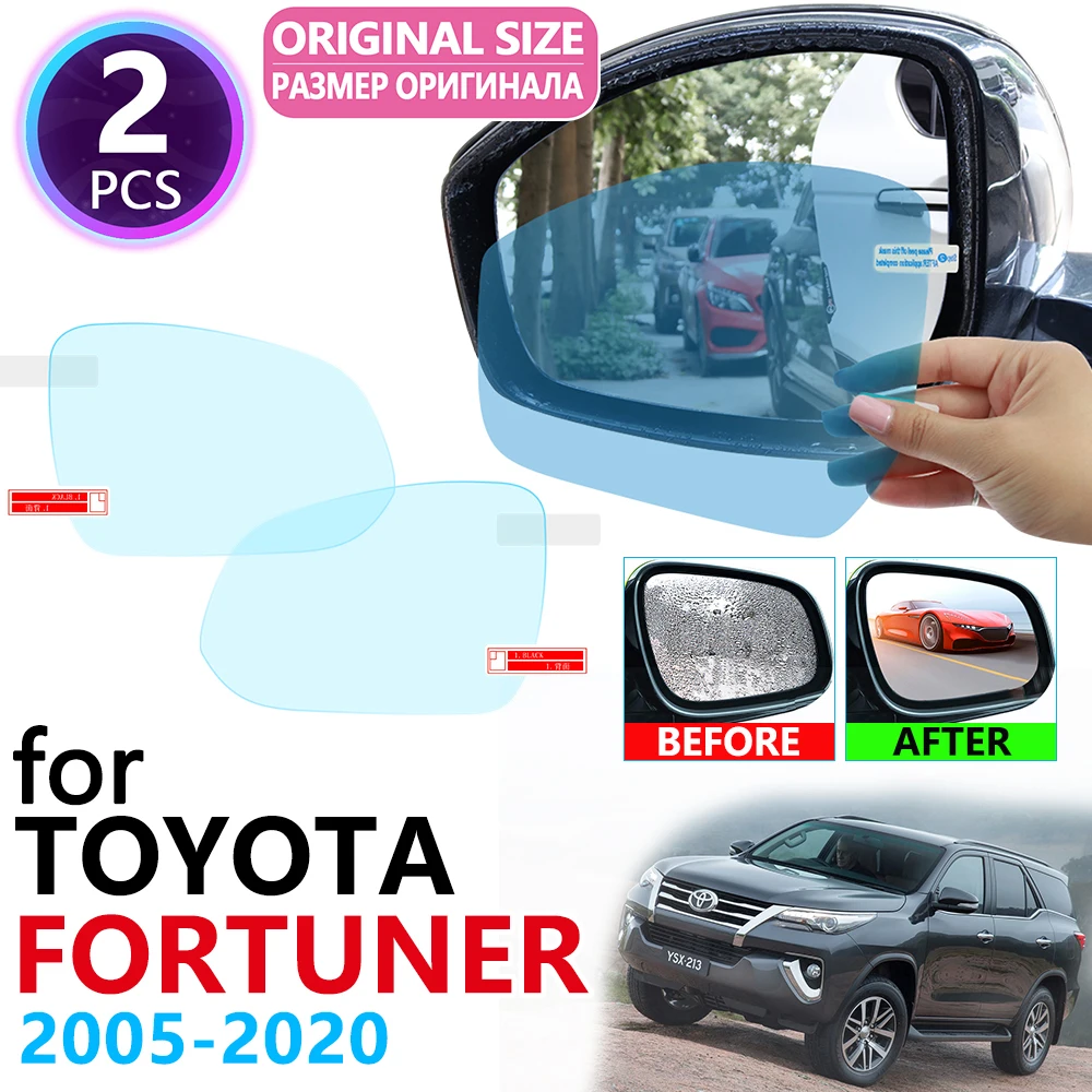 for Toyota Fortuner AN50 AN60 AN150 AN160 Hilux SW4 SR5 2005~2020 Full Cover Rearview Mirror Rainproof Anti Fog Film Accessories