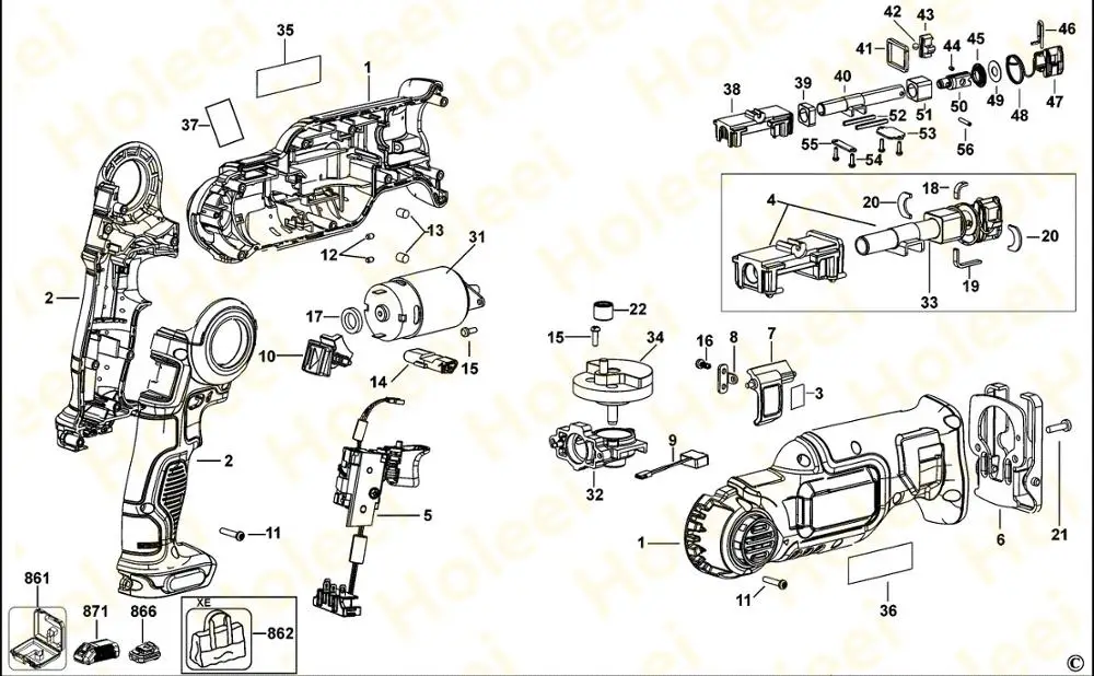 Albero di trasmissione per DCS310 N096409 accessori per elettroutensili parte di utensili elettrici