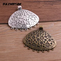 PULCHRITUDE 1pcs 55*57mm Two Color Zinc Alloy Vintage Big Shell Connectors Pendants Jewelry Making DIY Handmade Craft