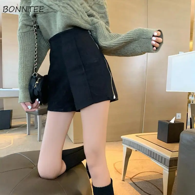 

Shorts Women High Waist Autumn Loose Leisure All-match Stylish Elegant Abdomen Korean Style Ladies Trousers Prevalent Solid Chic