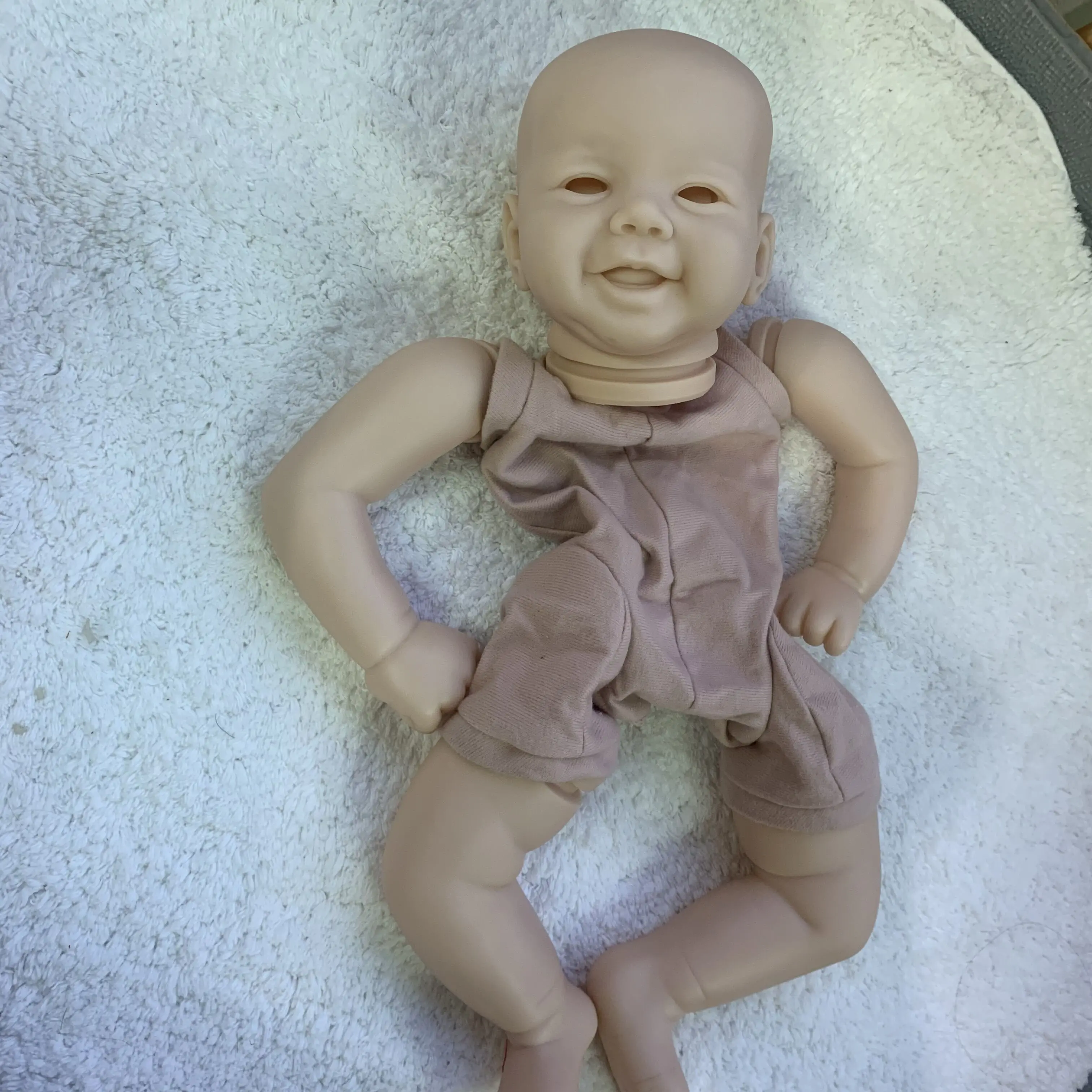 NPK 21inch Reborn Doll Kit Emmy Smile Sweet Baby Lifelike Soft Touch  Unfinished Doll Parts