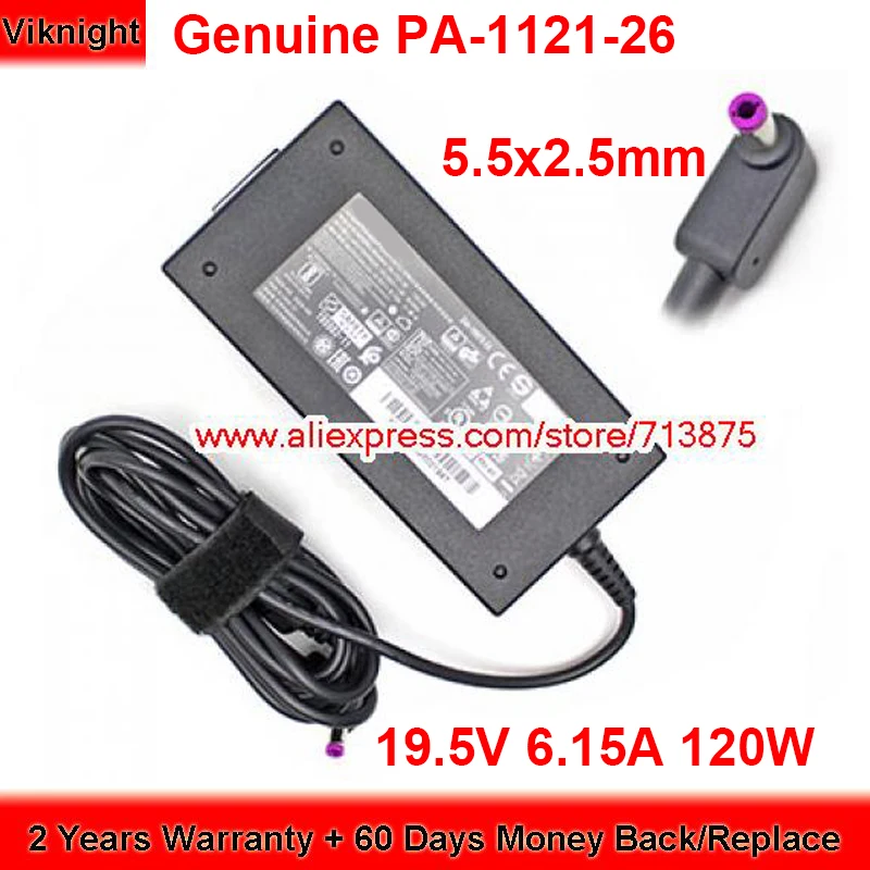 

Genuine 120W PA-1121-26 AC Adapter 19.5V 6.15A Charger for Machenike T58 SERIES for MSI Gaming Laptop GP72 6QF GE62 GE72 GS70