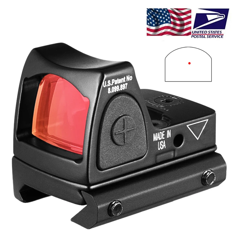 US Stock  Red Dot Sight Collimator Glock Handgun Reflex Sight Scope Fit 20mm Weaver Rail For Airsoft Hunting Rifle