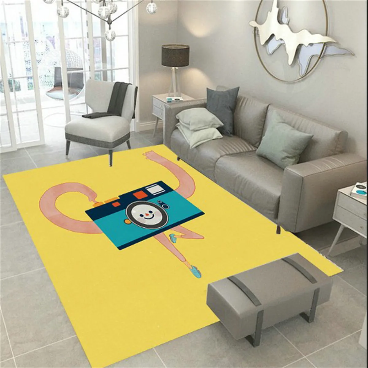 Funny Cartoons Carpet 3D Printed Carpet Square Anti-Skid Area Floor Mat Rug Non-slip Mat Dining Room Living Soft Carpet 07