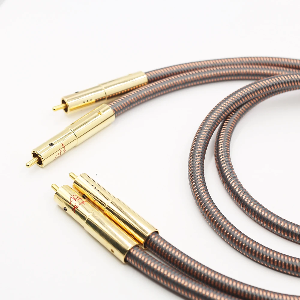 Hifi RCA Cable Accuphase 40th Anniversary Edition RCA Interconnect Audio Cable Gold Plated Plug