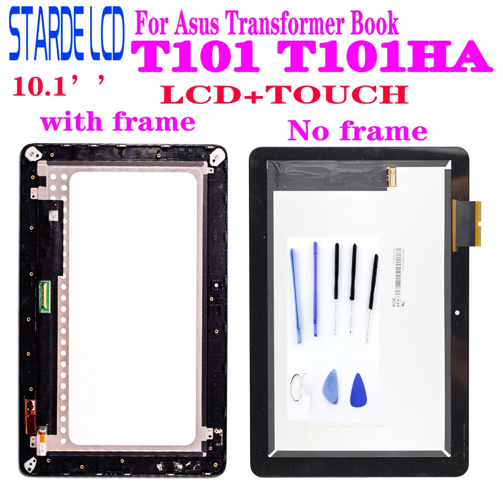 For Asus Transformer Book T101 HA T101H T101HA LCD Display Touch Screen Digitizer Assembly with Frame