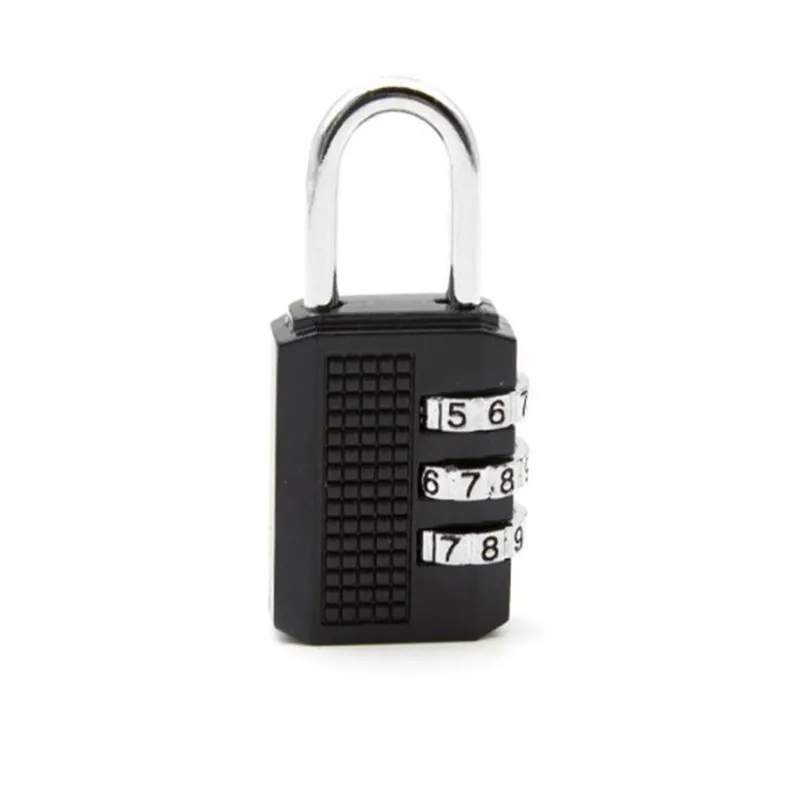 26x11x54mm 3 Dial Digit Combination Lock Weatherproof Security Padlock Outdoor Gym Safely Code Lock Black