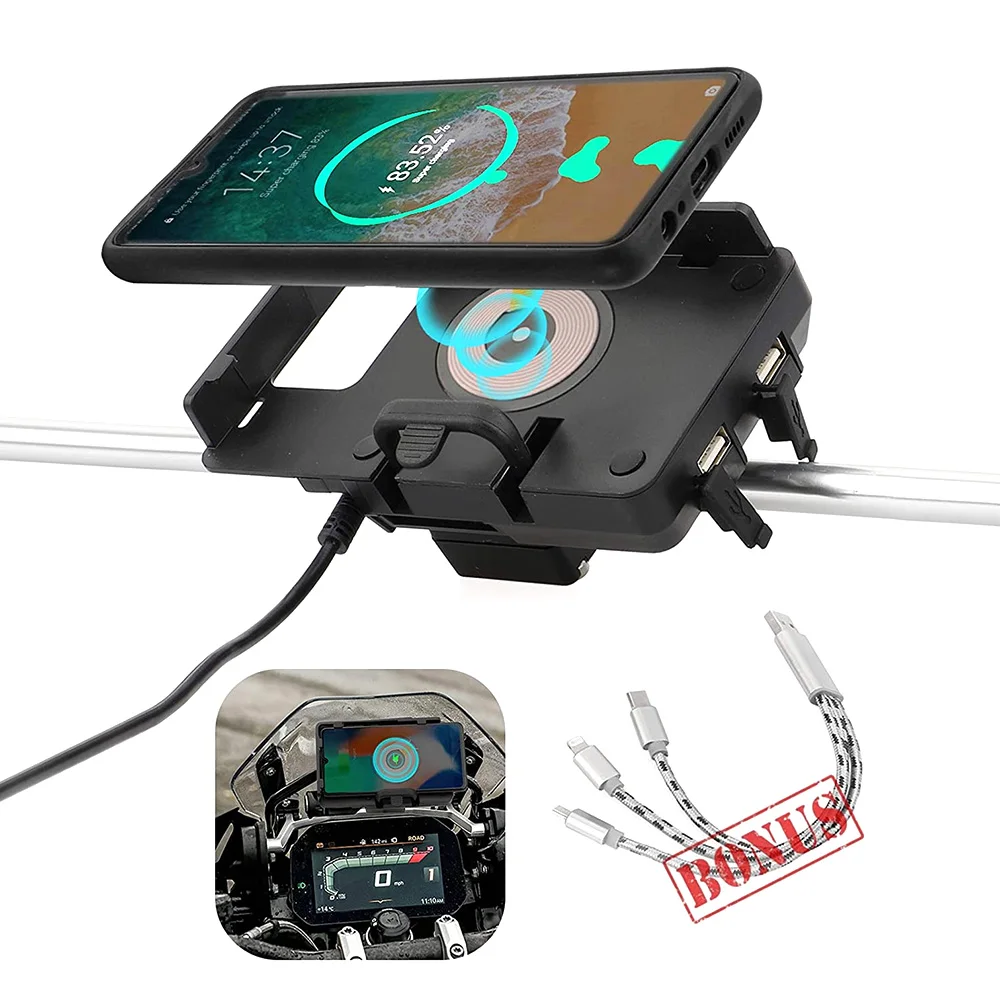 NEW Wireless Charging Mobile Phone GPS Navigation Handlebar Holder Support Bracket For BMW R1200GS LC R1250GS Adventure ADV GSA